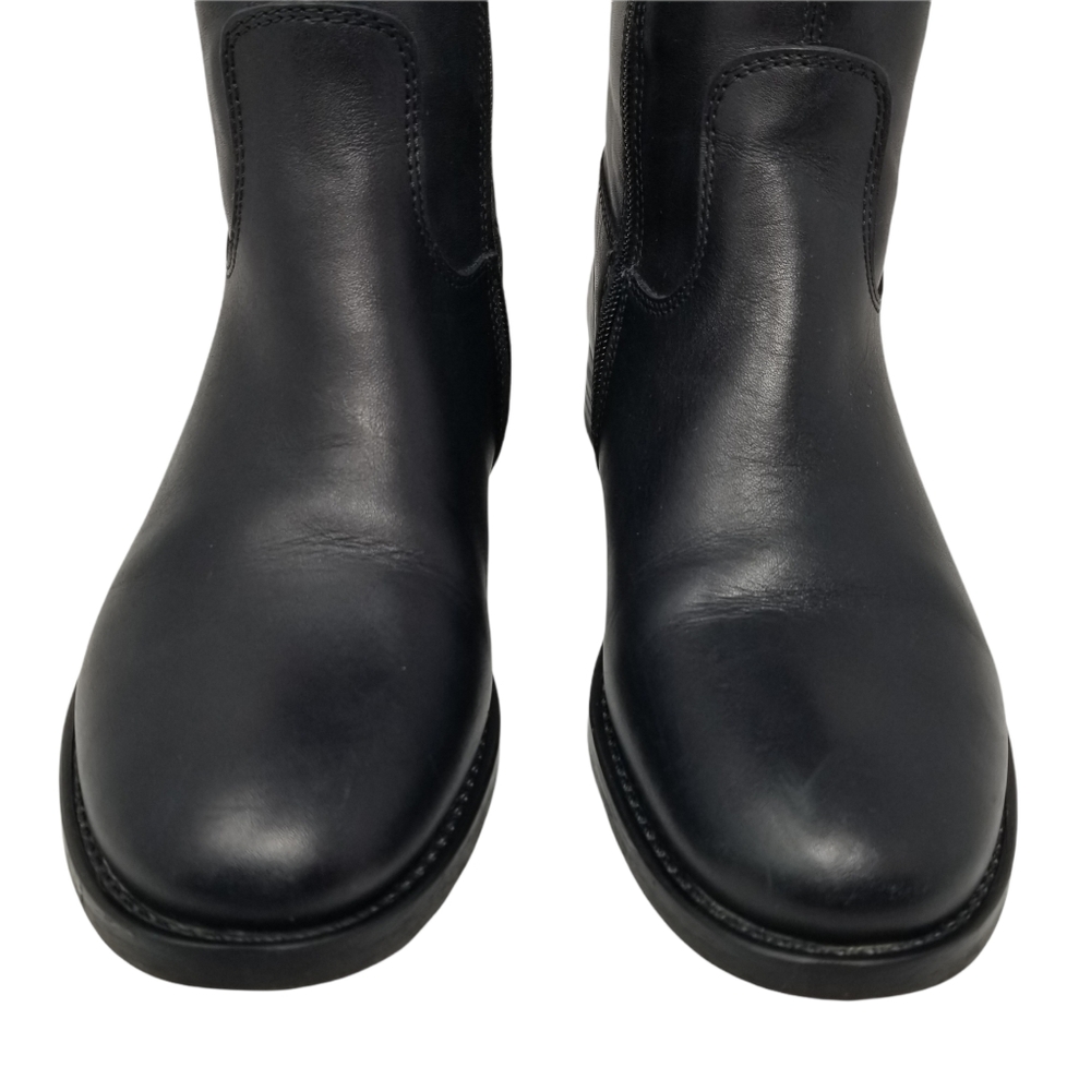 Aldo Leather Brown Black Block Riding Boots - Picture 10 of 14